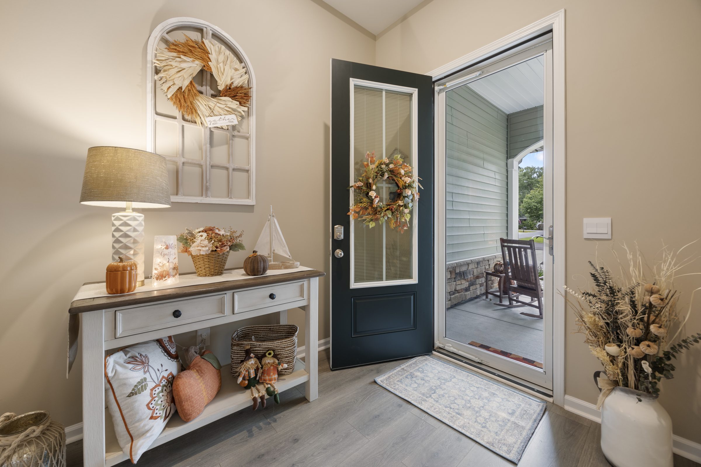 Entry foyer with fall decor